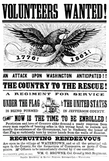 Arts Prints: American Civil War Recruitment Poster, 1861
