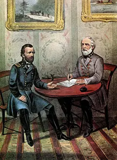 Court Prints: American Civil War, Surrender of Lee, Appomattox, 1865