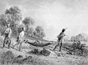 Powered Prints: American Indians Transport Wounded, 19th Century