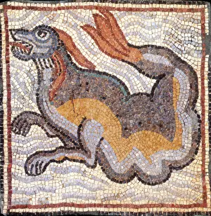 Mosaic Prints: Amphibian Monster, Byzantine Mosaic, 6th Century