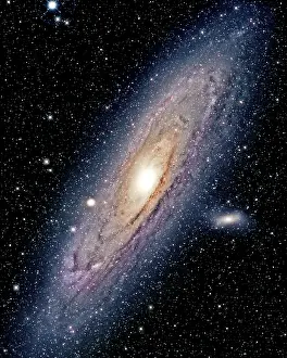 Prints of The Great Galaxy in the constellation Andromeda is the closest large galaxy to our own Milky Way. It is even visible as a fuzzy patch of light to the naked eye under a very dark sky : The Andromeda Galaxy