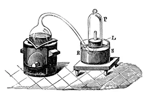 Experiments Prints: Antoine Lavoisier, Apparatus to Study Air Composition
