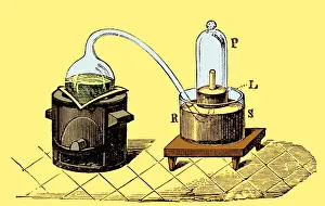 Experiments Prints: Antoine Lavoisier, Apparatus to Study Air Composition