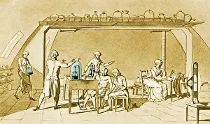 Marie Prints: Antoine Lavoisier, Respiration Experiment