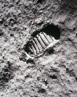 Apollo 11 Astronaut's Footprint on the Moon, Astronomy Space Travel History