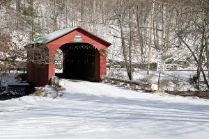 Transport Prints: Arlington Covered Bridge in snow