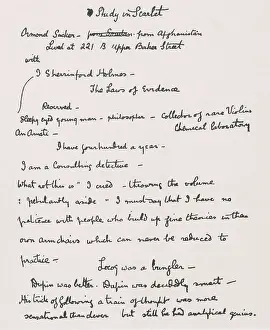 Mystery Prints: Arthur Conan Doyle's notes for A Study in Scarlet