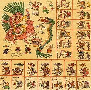 Icon Prints: Aztec Calendar, Codex Borbonicus, 15th Century