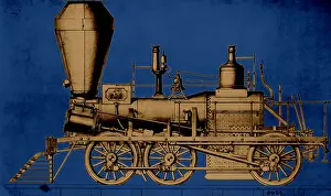 Beam Prints: Baldwin Steam Locomotive, 1842