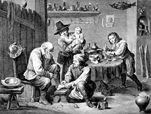 Assistant Prints: Barber-Surgeon Bandaging Foot