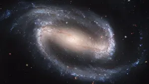 Astronomy Prints: Barred Spiral Galaxy, NGC 1300, Hubble Telescope Image, Astronomy