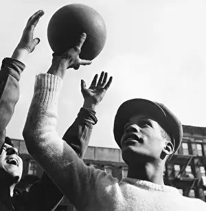 Prints of Basketball players in Harlem, circa 1950s : Basketball Players, Harlem, 1950s, Vintage, Nostalgia