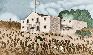 1830s Prints: Battle of the Alamo, 1836