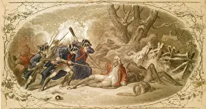 Continental Prints: Battle of Princeton, Mercer Wounded, 1777