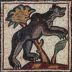 Mosaic Prints: Bear, Byzantine Mosaic, 6th Century
