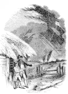 Patriot Prints: Benjamin Franklin, Electricty Experiment with Kite