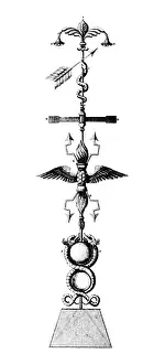Benjamin Prints: Benjamin Franklin Lightning Rod, 1752