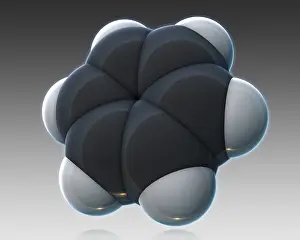 Atomic Prints: Benzene, Molecular Model