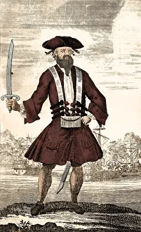 Buccaneer Prints: Blackbeard, Edward Teach, English Pirate