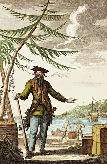 Buccaneer Prints: Blackbeard or Edward Teach, English Pirate