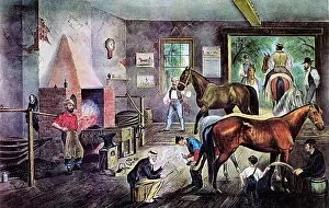 Book Prints: Blacksmith Workshop, 19th Century