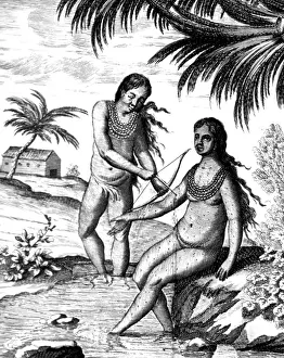 Humors Prints: Bloodletting, Central American Indians, 17th Century