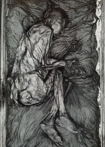 Archeology Prints: Body of a man found in a peat bog, 1950