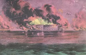 Prints of On April 10, 1861, Brigadier General Beauregard, in command of the provisional Confederate forces at Charleston, South Carolina History Prints: Bombardment of Fort Sumter, Charleston, 1861
