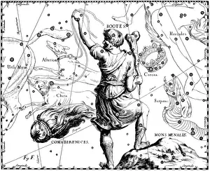 Asterism Prints: Bootes Constellation, Hevelius, 1687