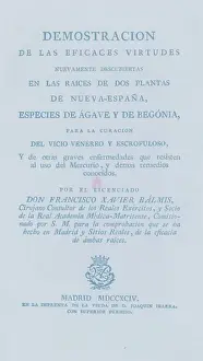 Botanical remedies described by Francisco Javier Balmis