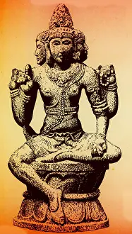 Statues Prints: Brahma, Hindu God