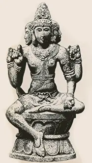 Statues Prints: Brahma, Hindu God