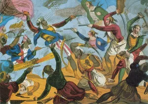 British Personalities Prints: British Sailors Battle Barbary Pirates, 1800