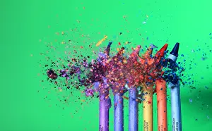 Explode Prints: Bullet Hitting Crayons