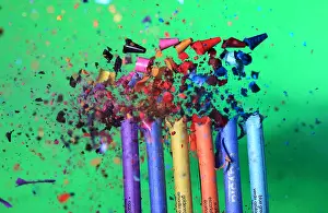 Explode Prints: Bullet Hitting Crayons