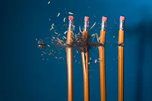 Misc 2 Prints: Bullet Hitting Pencils Causing them to Shatter, Stop Photography