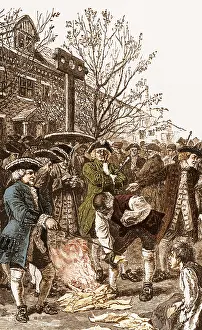 Patriot Prints: Burning Stamped Papers, 1765