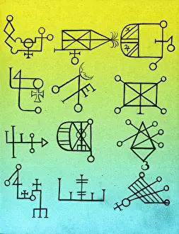 Science Source Collection Prints: Cabbalistic Signs and Sigils, 18th Century