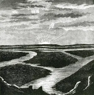 Camille Prints: Camille Flammarion, Sunrise Over Mars, 1884
