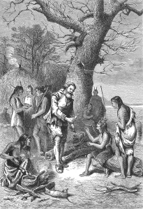 Smith Prints: Captain John Smith, Powhatans Captive, 1607