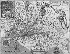 Cartography Prints: Captain John Smith's Map of Virginia, United States, 1624