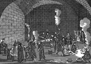 Instrument Prints: Catholic Church Inquisition Torture Chamber, The Rack