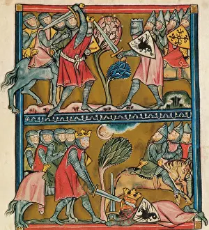 Carolingian Prints: Charlemagne Kills Baligant, 788