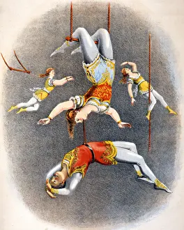 Performance Prints: Circus Trapeze Act, 1875