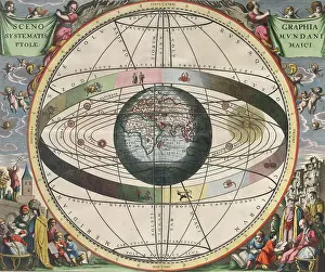 Harmonia Prints: Claudius Ptolemy Universe, Harmonia Macrocosmica, 1660