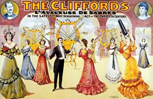 Sword Prints: The Cliffords, Sword Swallowing Act, Vintage Poster