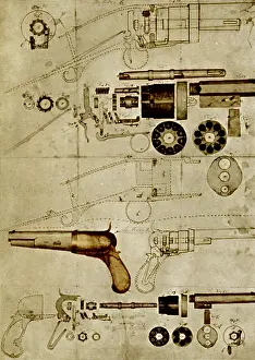 Weapon Prints: Colt Pistol, US Patent Diagram