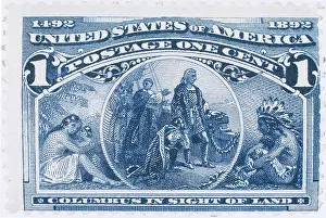 Fifteenth Prints: Columbus in Sight of Land, US Postage Stamp, 1893