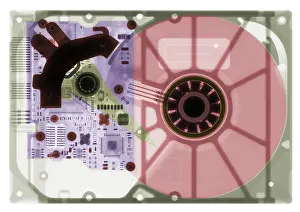 Radiography Prints: Computer Hard Drive, X-ray