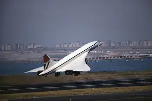 Flying Prints: Concorde, Supersonic Passenger Aircraft, Taking off at JFK Airport, NYC